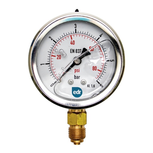 [208526]  MANOMETRO GLICERINA 0 - 6 BAR 63MM INOX - EDR
