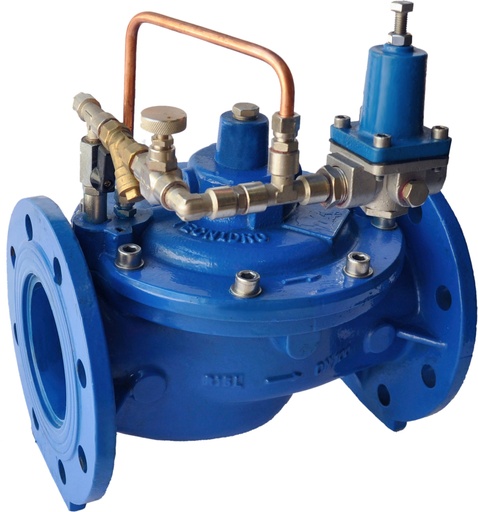 [167028]  VAL DOBLE CAM 8" - REDUCTORA 2 VIAS 1 - 11 BAR - METAL BRIDA