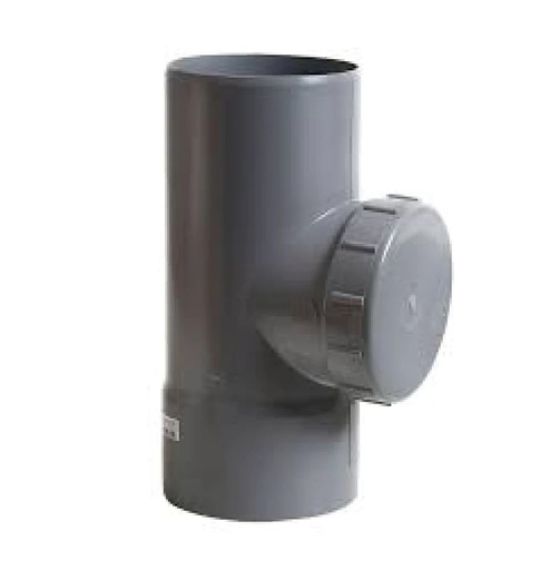 [152882]  TEE REGISTRO SANIT GRIS  75MM